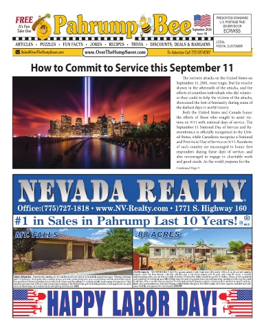 Pahrump Bee August 2026 cover
